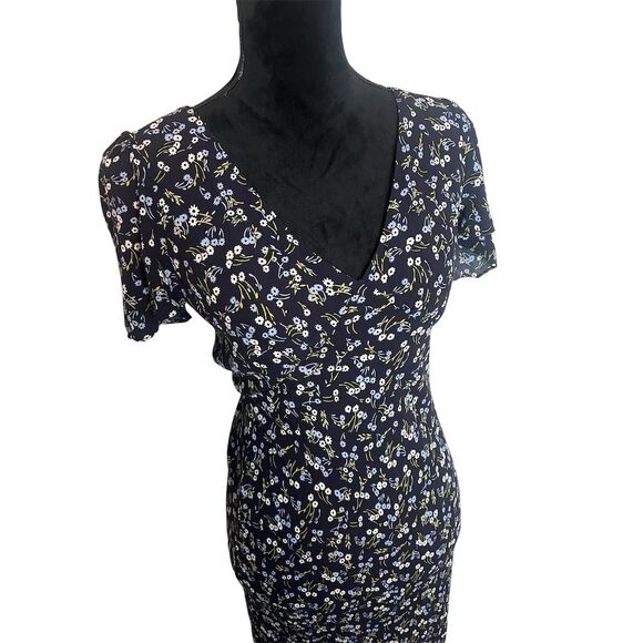 NWOT MADEWELL SEAMED FLUTTER SLEEVE NAVY FLORAL COTTAGE CORE MAXI DRESS SIZE 2 - Picture 7 of 8